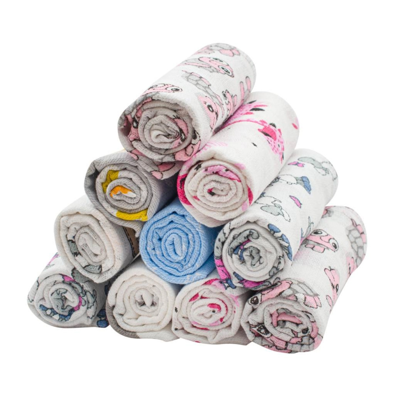 New baby Bavlněné pleny s potiskem 60x80 cm STANDARD 10 ks