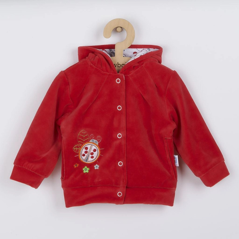 Semišová mikina s kapucí s beruškou