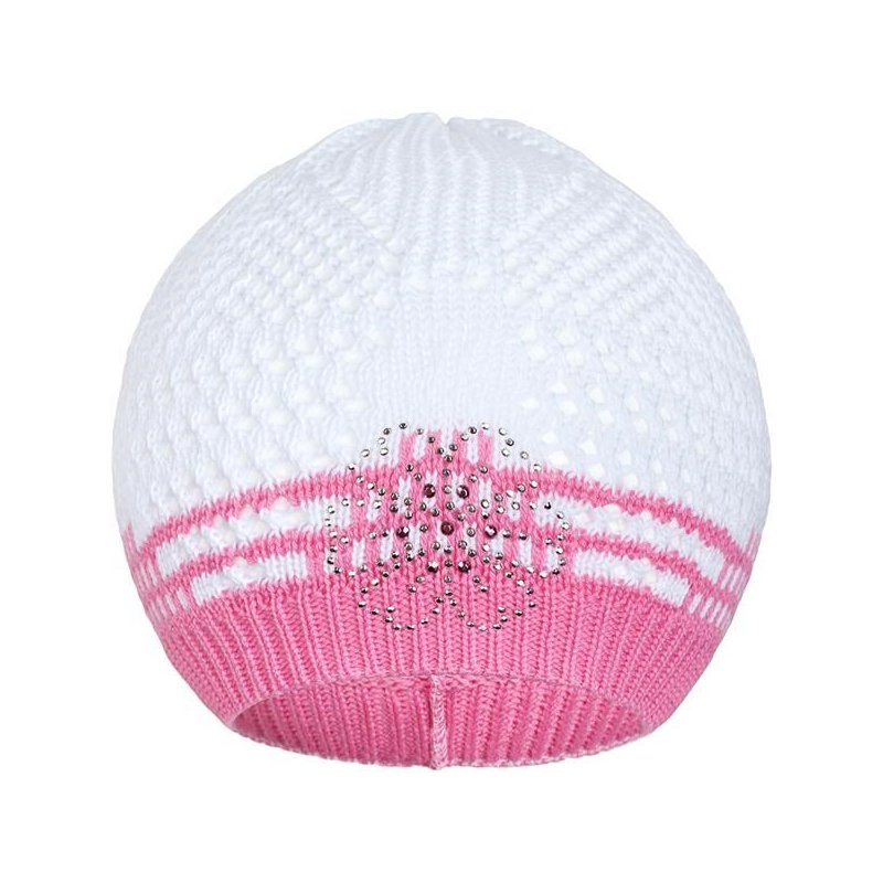 Pletená čepička s kytičkou, fialová – NEW BABY