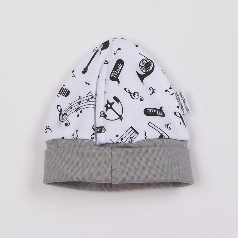 Kojenecká bavlněná čepička NEW BABY Music