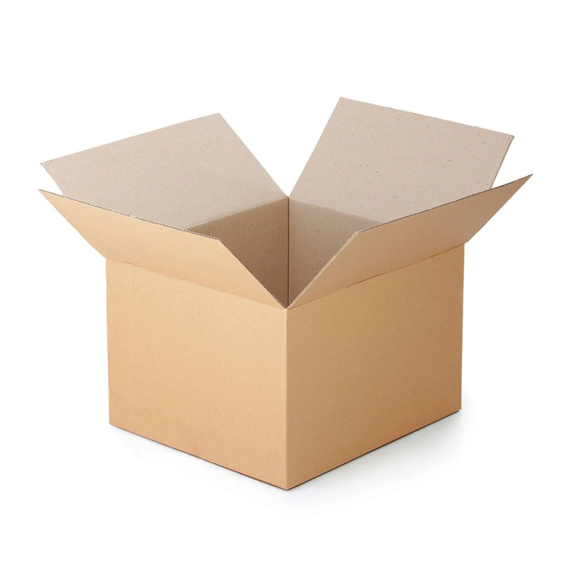 Kartonová klopová krabice 200 × 200 × 100 mm, třívrstvá, hnědá
