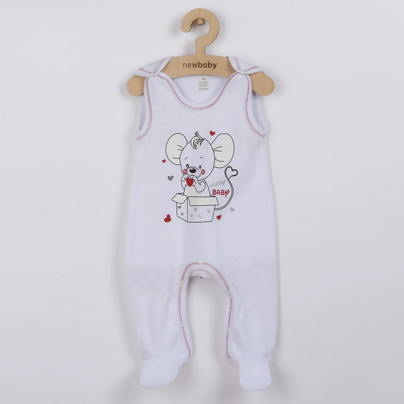 Kojenecké dupačky New Baby Mouse bílé