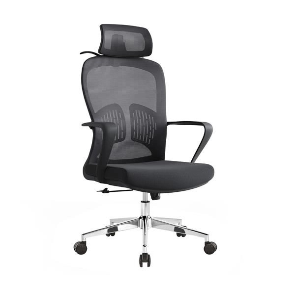Ergonomická kancelářská židle Baby Mix s opěrkou hlavy a bederní opěrkou černá