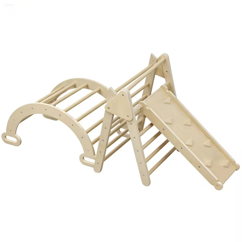 Dřevěná montessori/Pikler lezecká sestava Baby Mix 3v1, skládací, přírodní