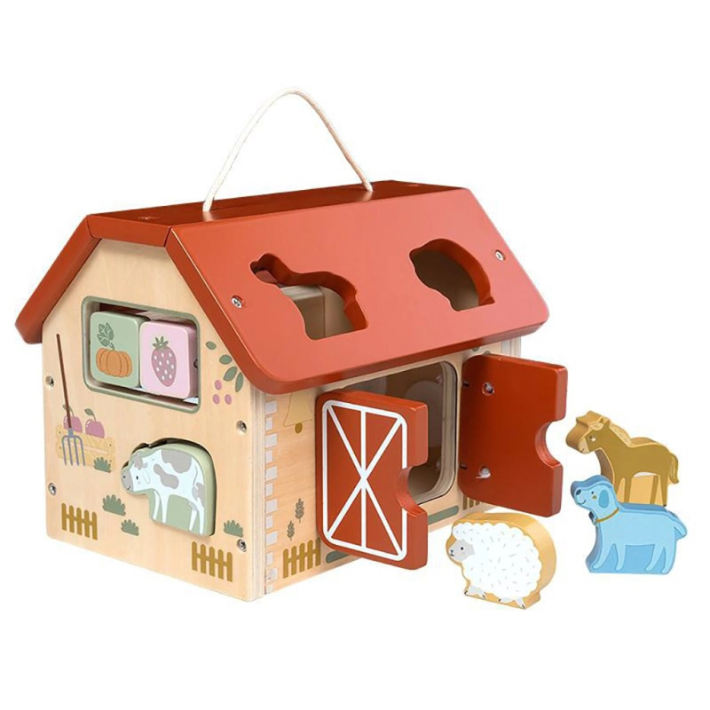 Dřevěný montessori farmářský domeček Baby Mix