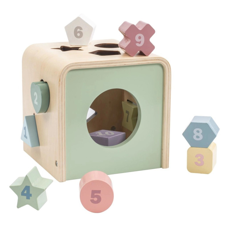 Montessori vkládací kostka s tvary Baby Mix