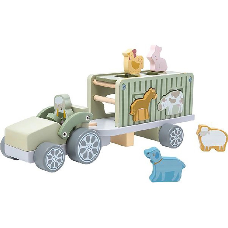 Dřevěné nákladní auto Safari s kostkami Baby Mix