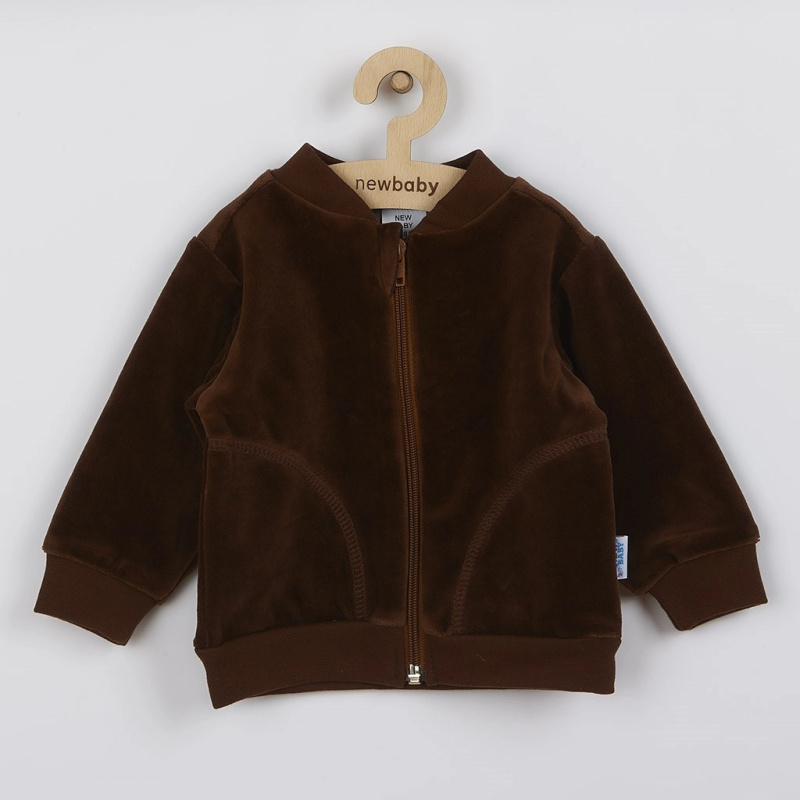 Semišová dětská mikina New Baby hnědá