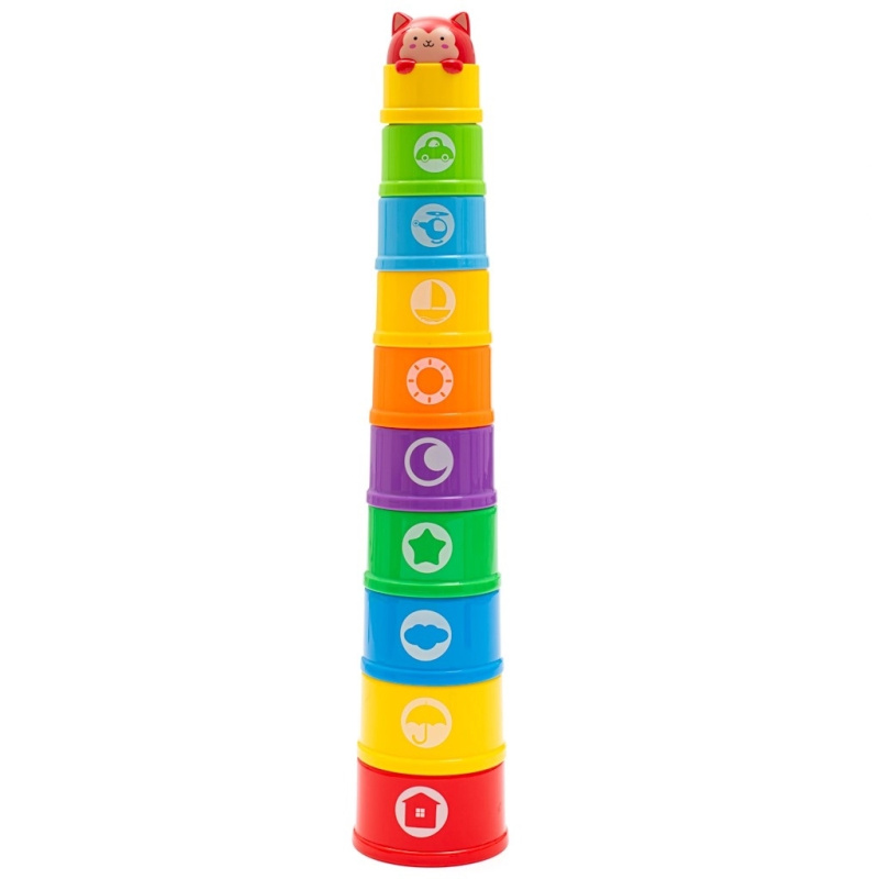 Skládací číslované kelímky s melodií BABY MIX, 10 dílů