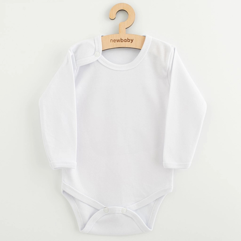 Kojenecké body s dlouhým rukávem NEW BABY – bílé
