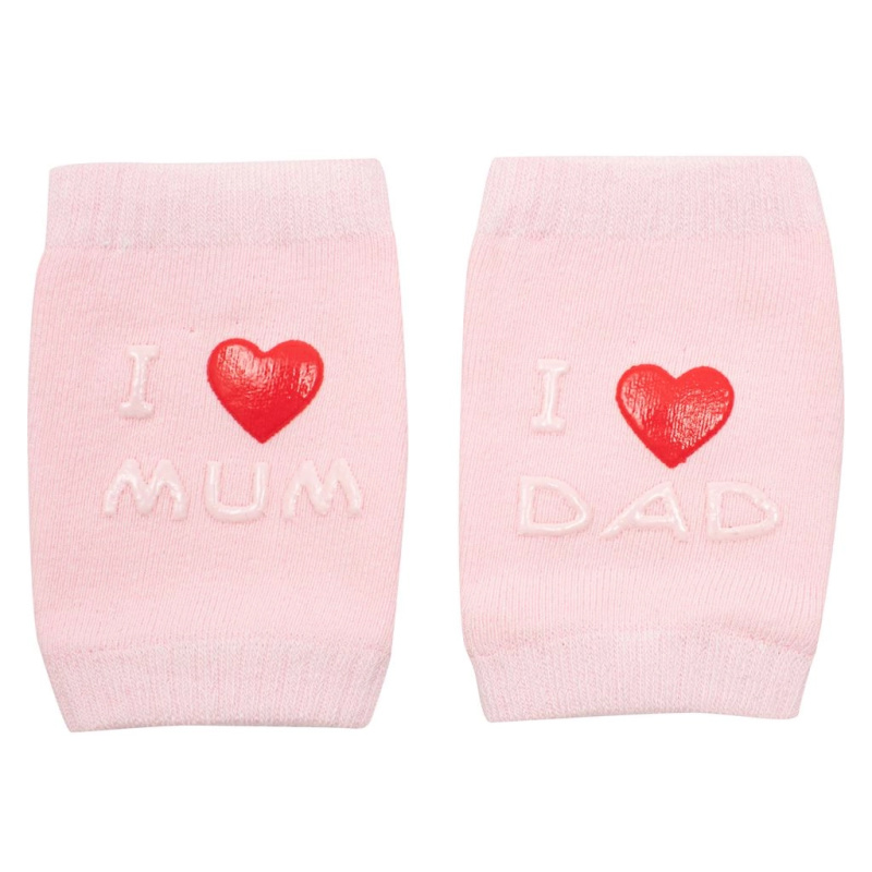 Dětské protiskluzové nákoleníky růžové I love mum & dad