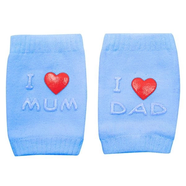 Dětské nákoleníky s ABS NEW BABY I Love Mum & Dad – modré