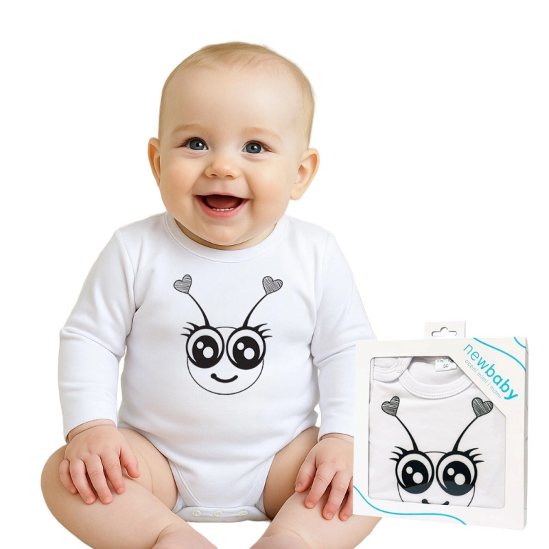 Kojenecké body s dlouhým rukávem New Baby beruška – dárkové balení
