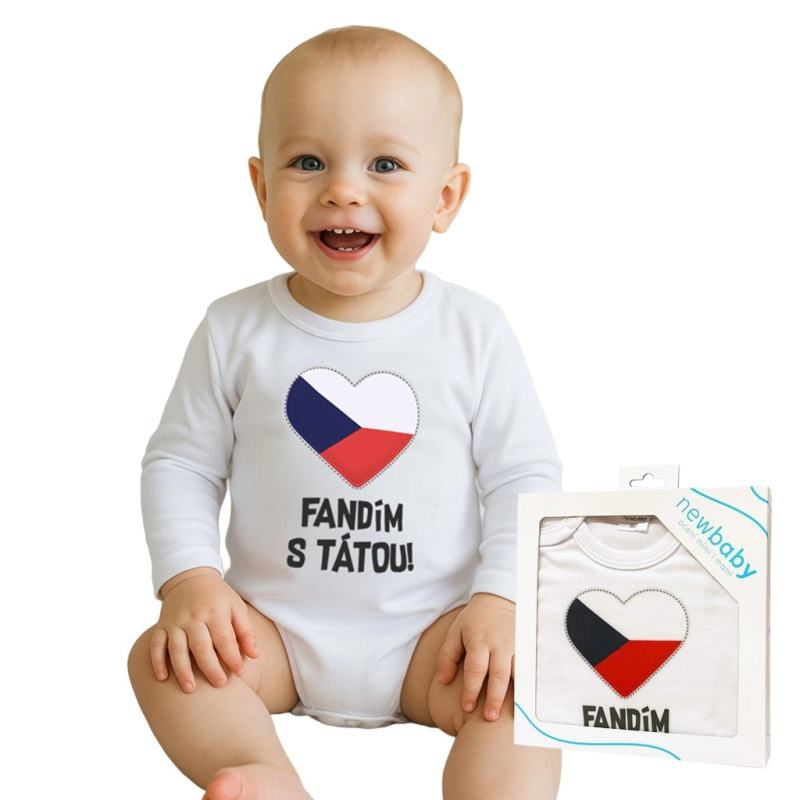 Kojenecké body s dlouhým rukávem New Baby Fandím s tátou