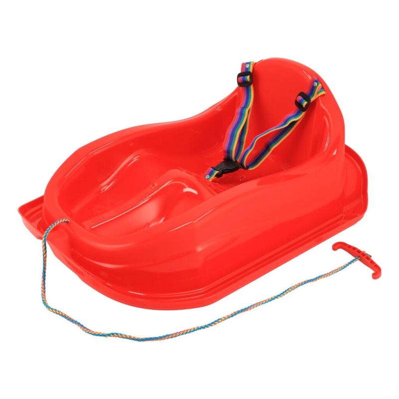 Plastové sáňky s opěrkou BABY MIX Mini červené