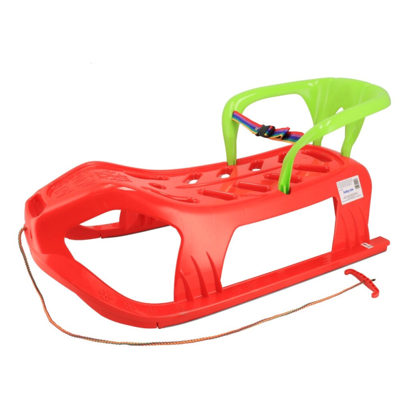 Plastové sáňky s opěrkou Baby Mix Snow Star červené