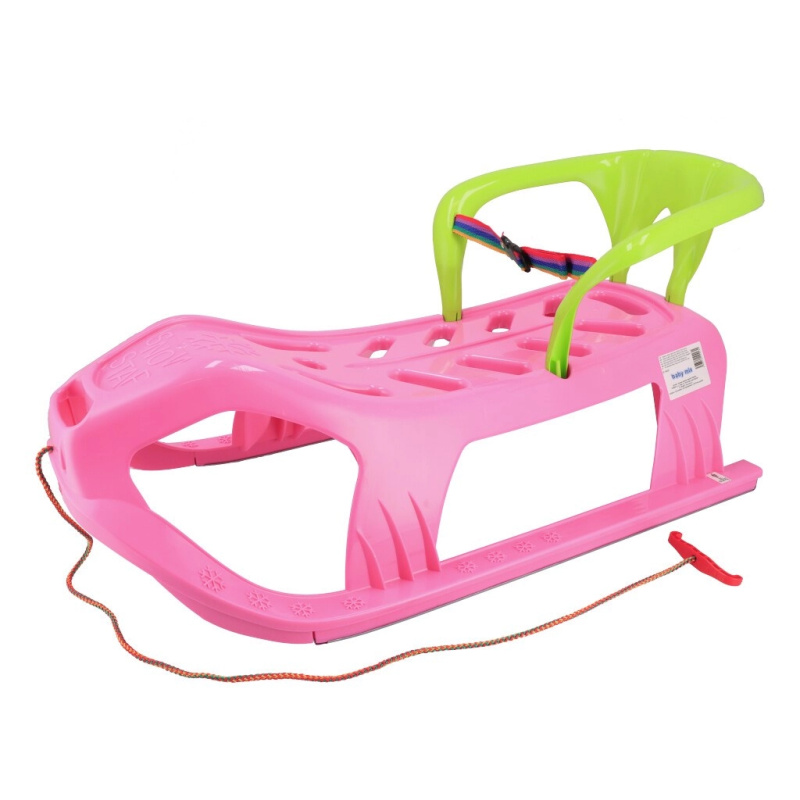 Plastové sáňky s opěrkou Baby Mix Snow Star růžové