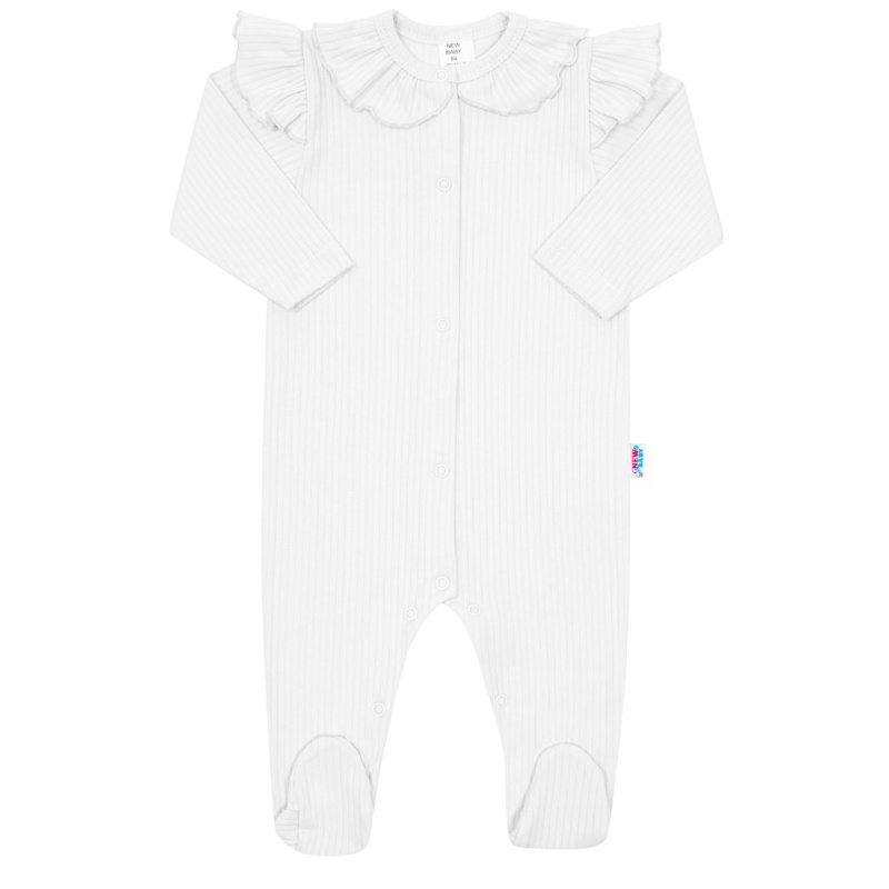Kojenecký bavlněný overal New Baby Stripes bílý