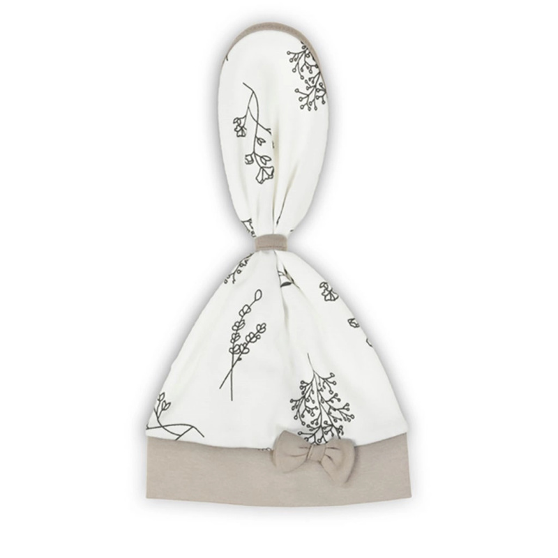 Kojenecká bavlněná čepička–šátek Nicol Ella bílá