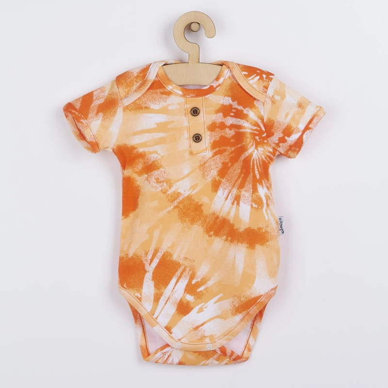 Kojenecké bavlněné body s krátkým rukávem Nicol Tomi – oranžové