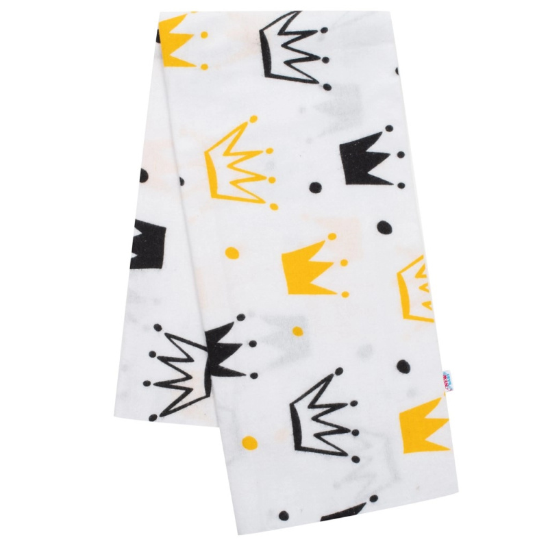 Flanelová plena s potiskem bílá koruna NEW BABY