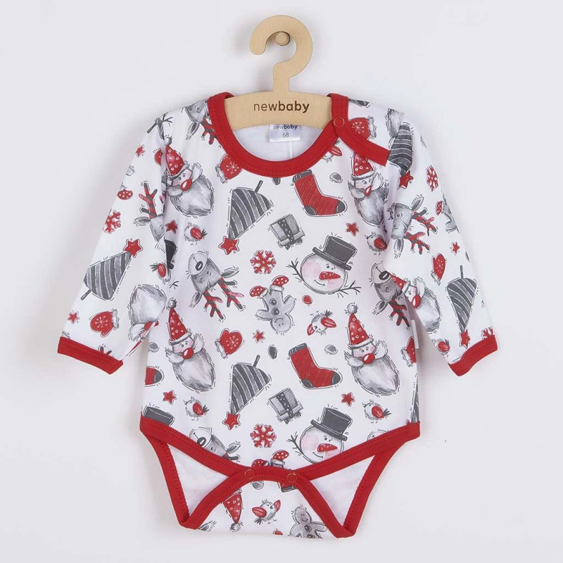 Kojenecké body s dlouhým rukávem NEW BABY Christmas
