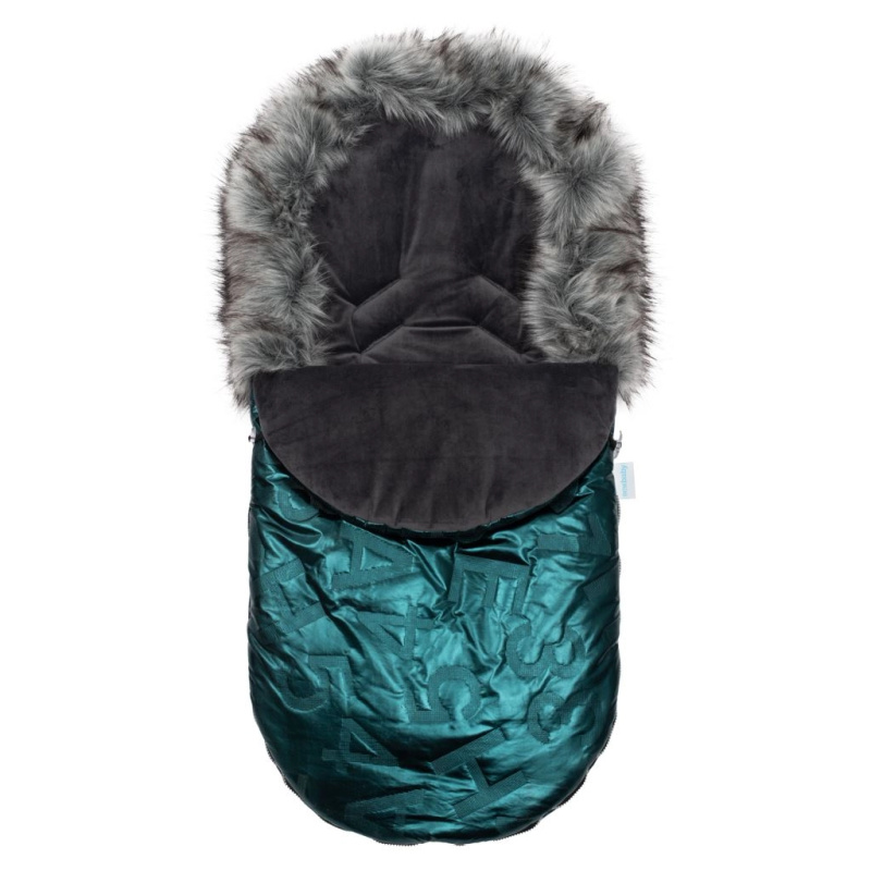 Luxusní zimní fusak s kožíškem New Baby zelený