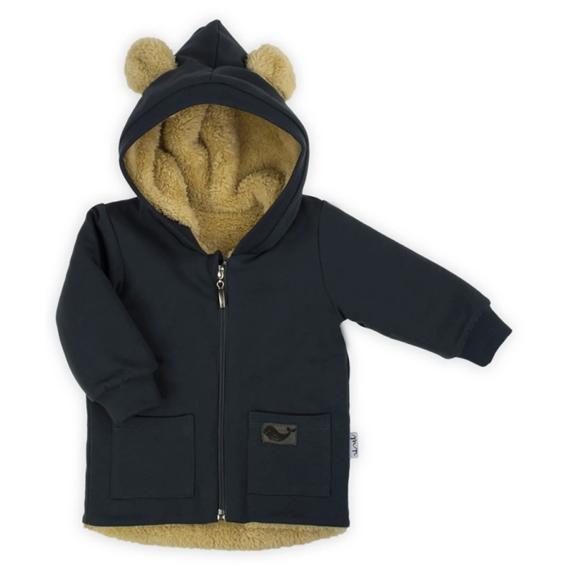 Podzimní zateplená kojenecká mikina s kapucí Nicol Miki