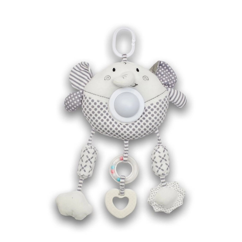 plyšová závěsná hračka slon se světlem a hudbou