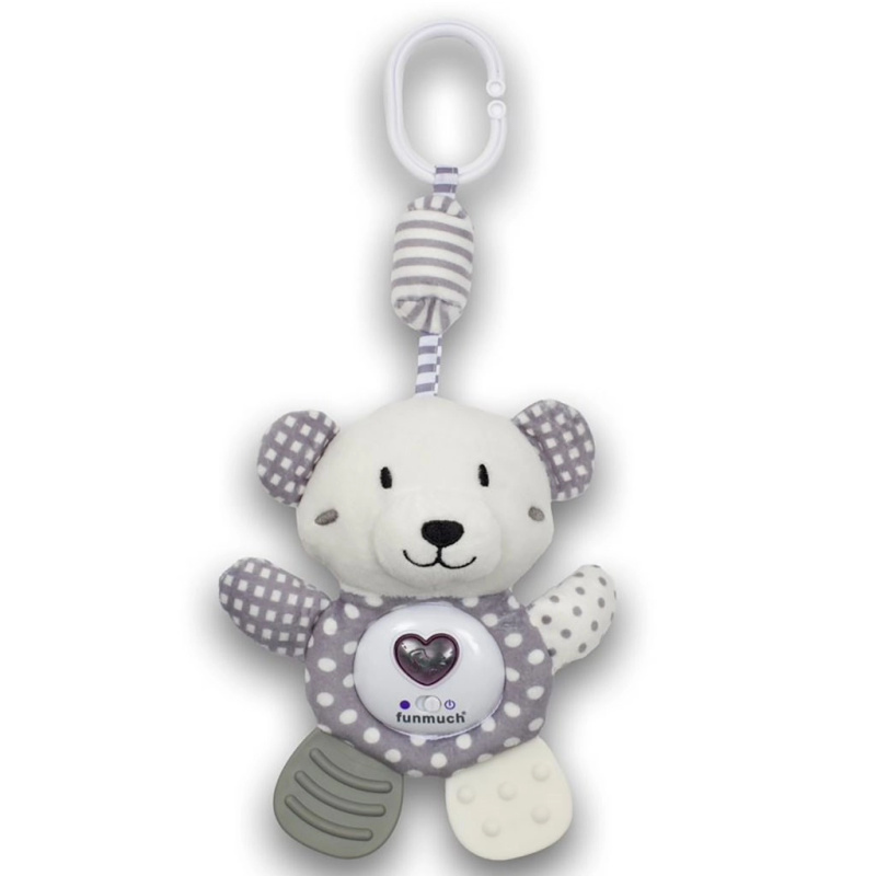 Plyšový medvídek na zavěšení se světlem a hudbou BABY MIX