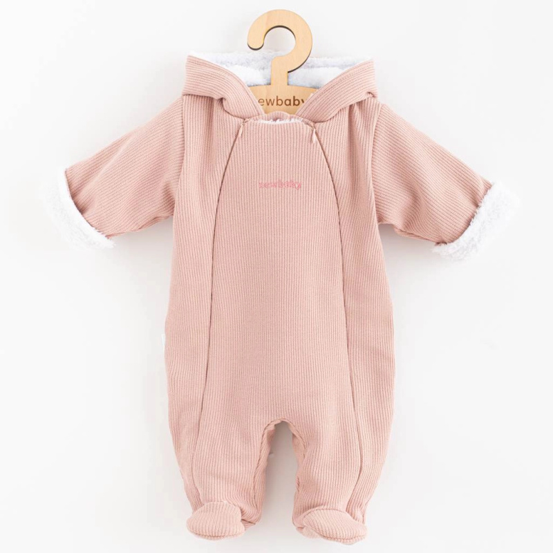 Kojenecká zimní kombinéza s kapucí NEW BABY Frosty pink