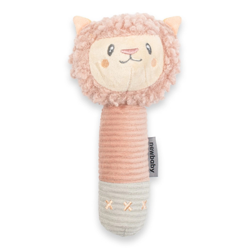 Pískací plyšová hračka s kousátkem lama NEW BABY