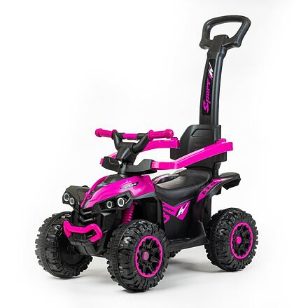 Baby Mix Dětské odrážedlo Mega s vodící tyčí růžové