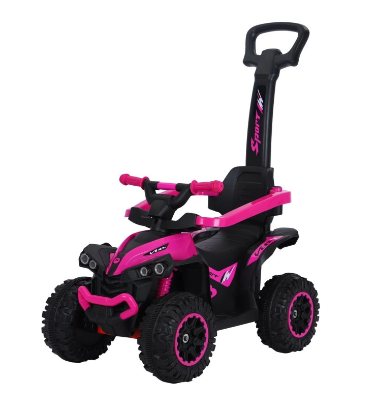 Baby Mix Dětské odrážedlo Mega s vodící tyčí růžové