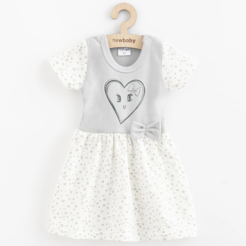 Kojenecké bavlněné šatičky NEW BABY Srdíčka