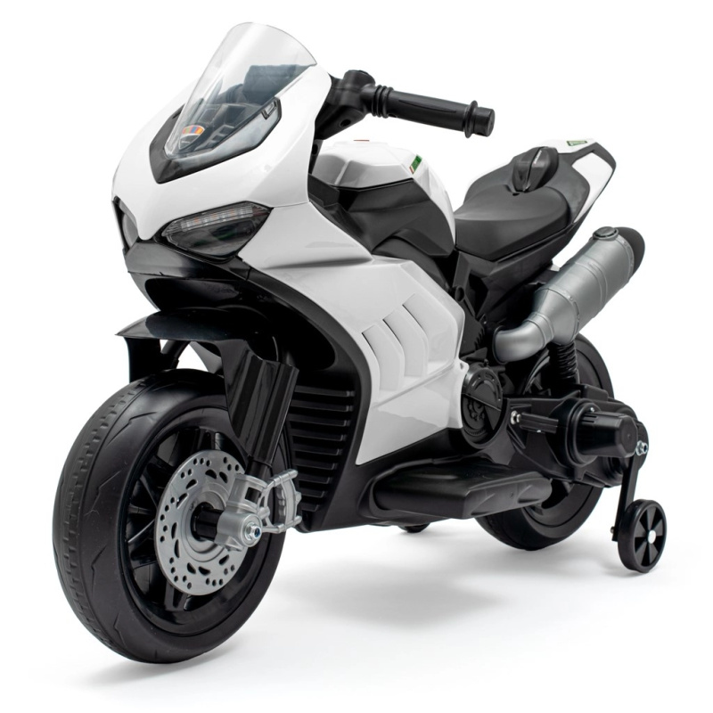 Dětská elektrická motorka Supersport bílá