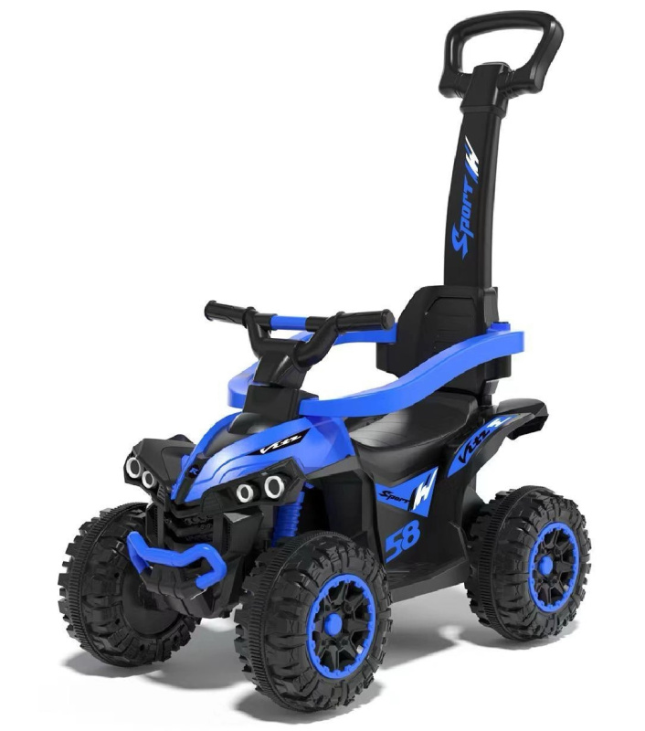 Dětské odrážedlo s vodicí tyčí Baby Mix Mega modré