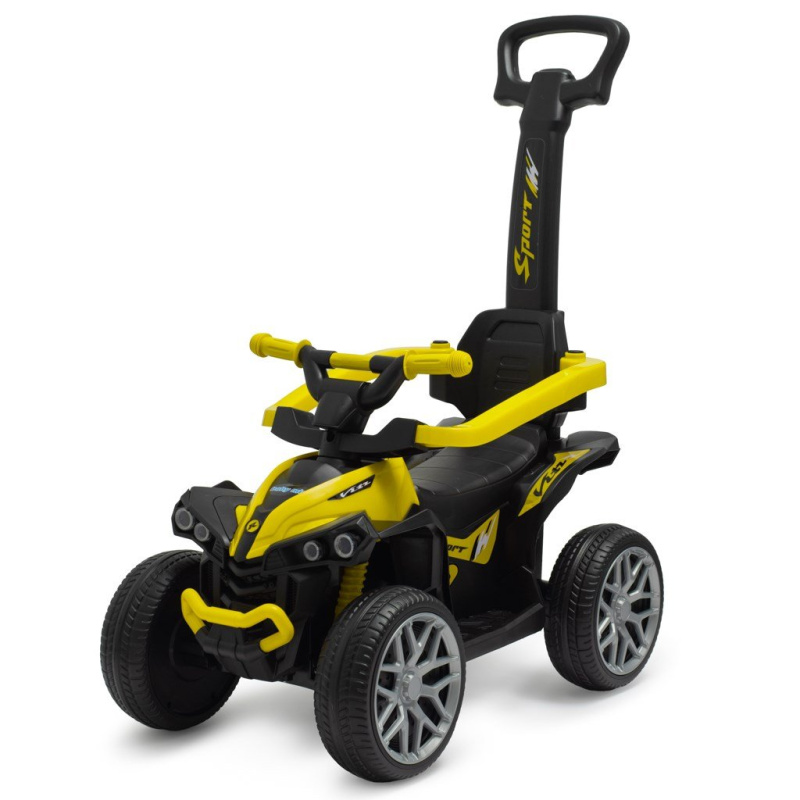 Dětské odrážedlo s vodicí tyčí BABY MIX Mega Prime EVA žluté