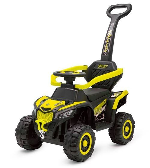 Dětské elektrické odrážedlo Baby Mix Ruggy s vodící tyčí žluté