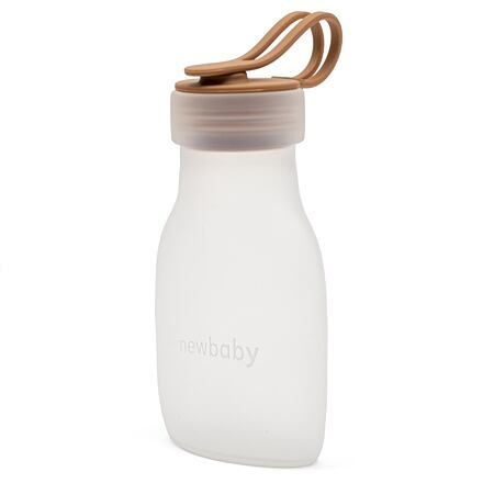 Silikonová lahvička na mléko hnědá New Baby