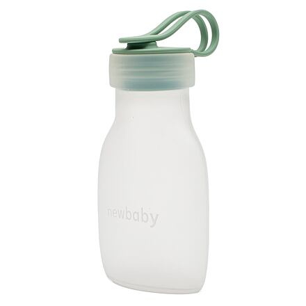 Silikonová lahvička na mléko New Baby zelená