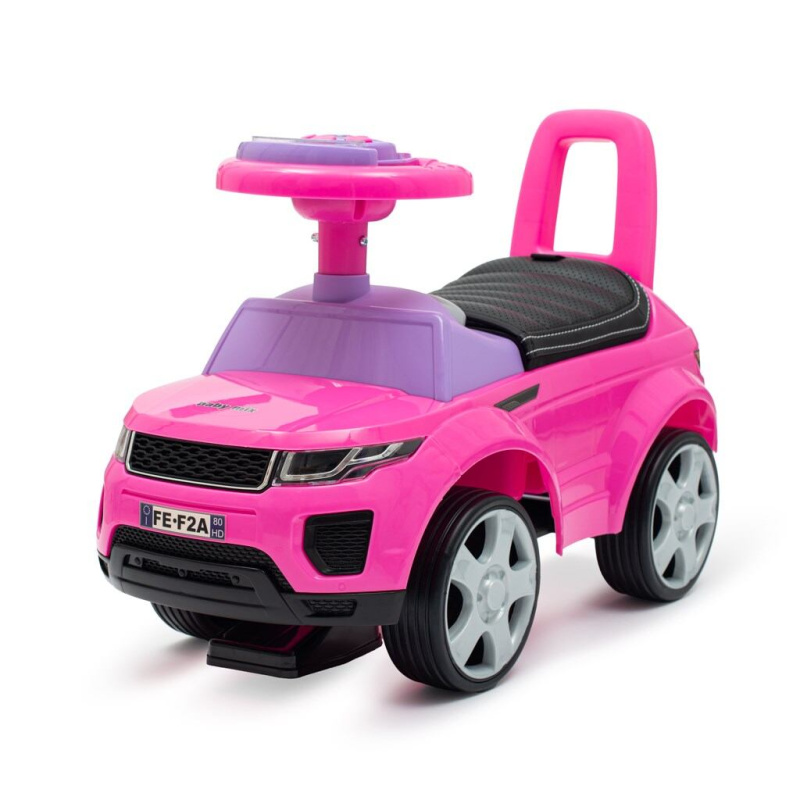 Dětské odrážedlo Baby Mix Prime SUV růžové s koženkovým sedadlem