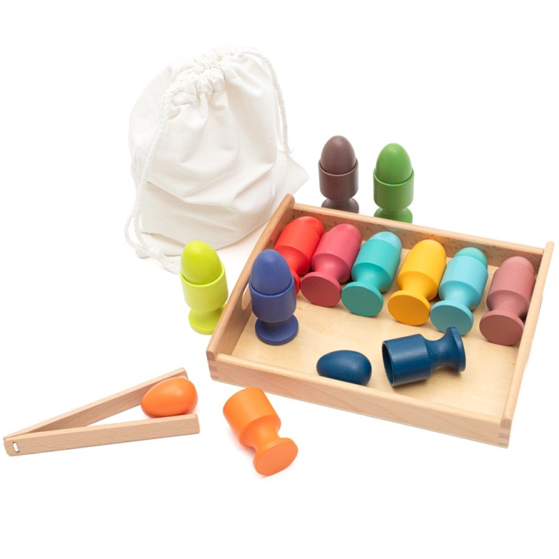 Dřevěná vkládačka vajíčka Montessori BABY MIX