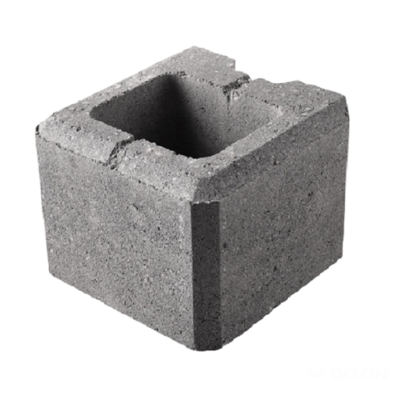 DITON Zdicí prvek VISO koncový poloviční melír přírodní 20 x 20 x 15 cm