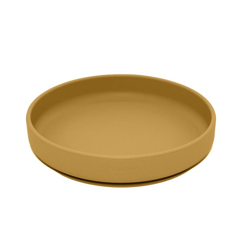 Petite&Mars Take&Match Silicone Plate talíř s přísavkou Intense Ochre 6 m+ 1 ks