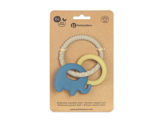 Petite&Mars Silicone teether kousátko Elefi 0 m+ 1 ks