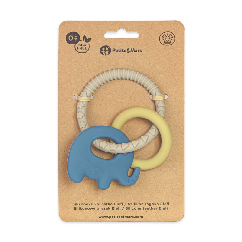 Petite&Mars Silicone teether kousátko Elefi 0 m+ 1 ks