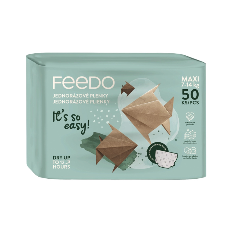 Feedo jednorázové pleny maxi 4 (7–14 kg) 50 ks