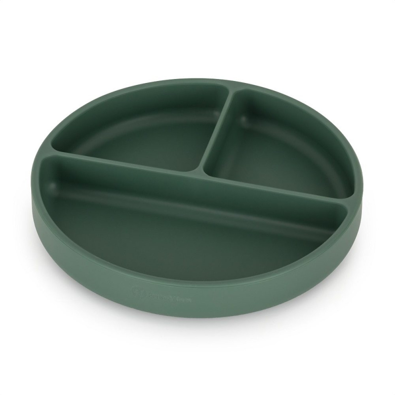 Petite&Mars Take&Match 6m+ dělený talíř kulatý Misty Green 1 ks