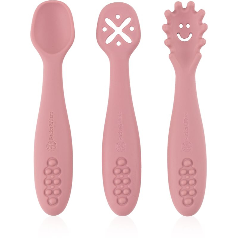 Petite&Mars Take&Match 6m+ lžička pro děti Dusty Rose 3 ks